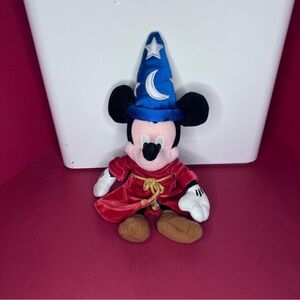 Disney Store Fantasia 2000 Sorcerer Mickey Mouse Wizard Plush 11”
